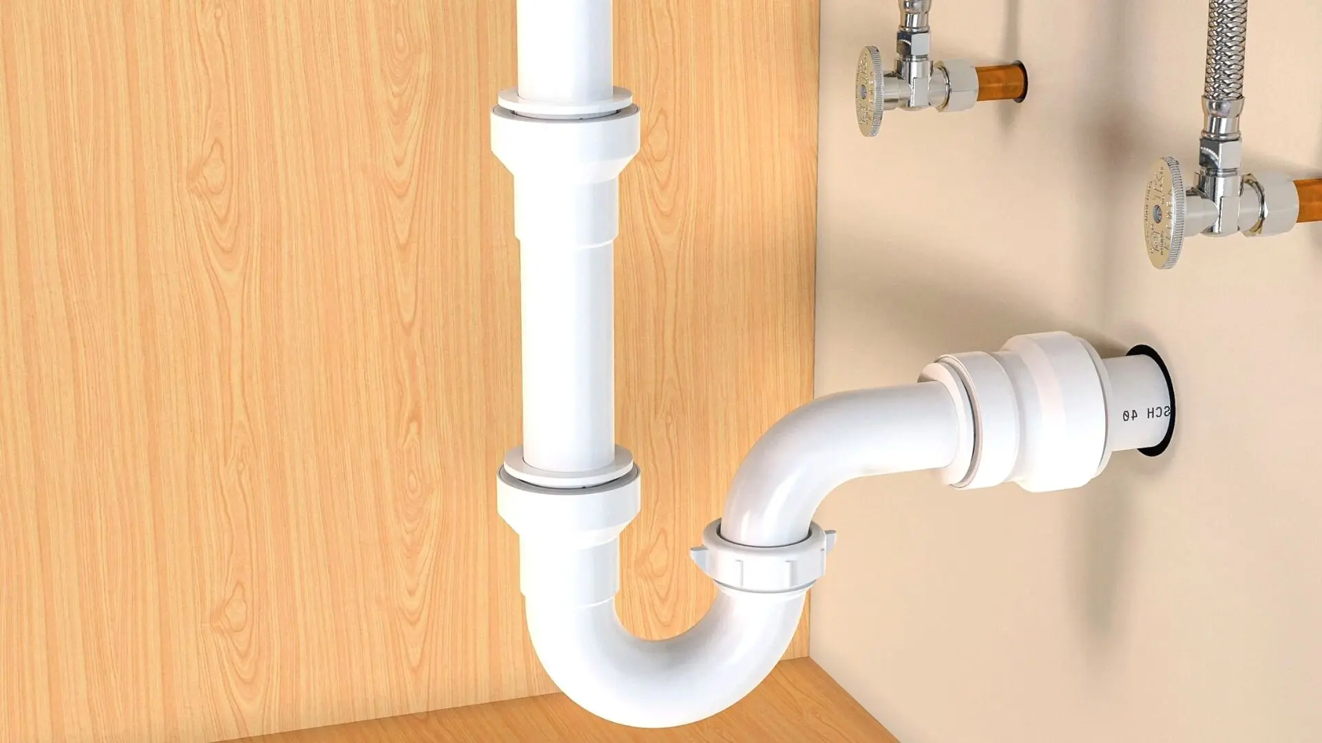 Pipes under sink