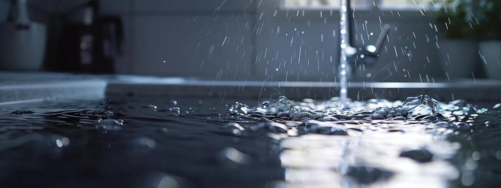Water splashing in a sink, highlighting the importance of professional drain cleaning for efficient plumbing in homes.